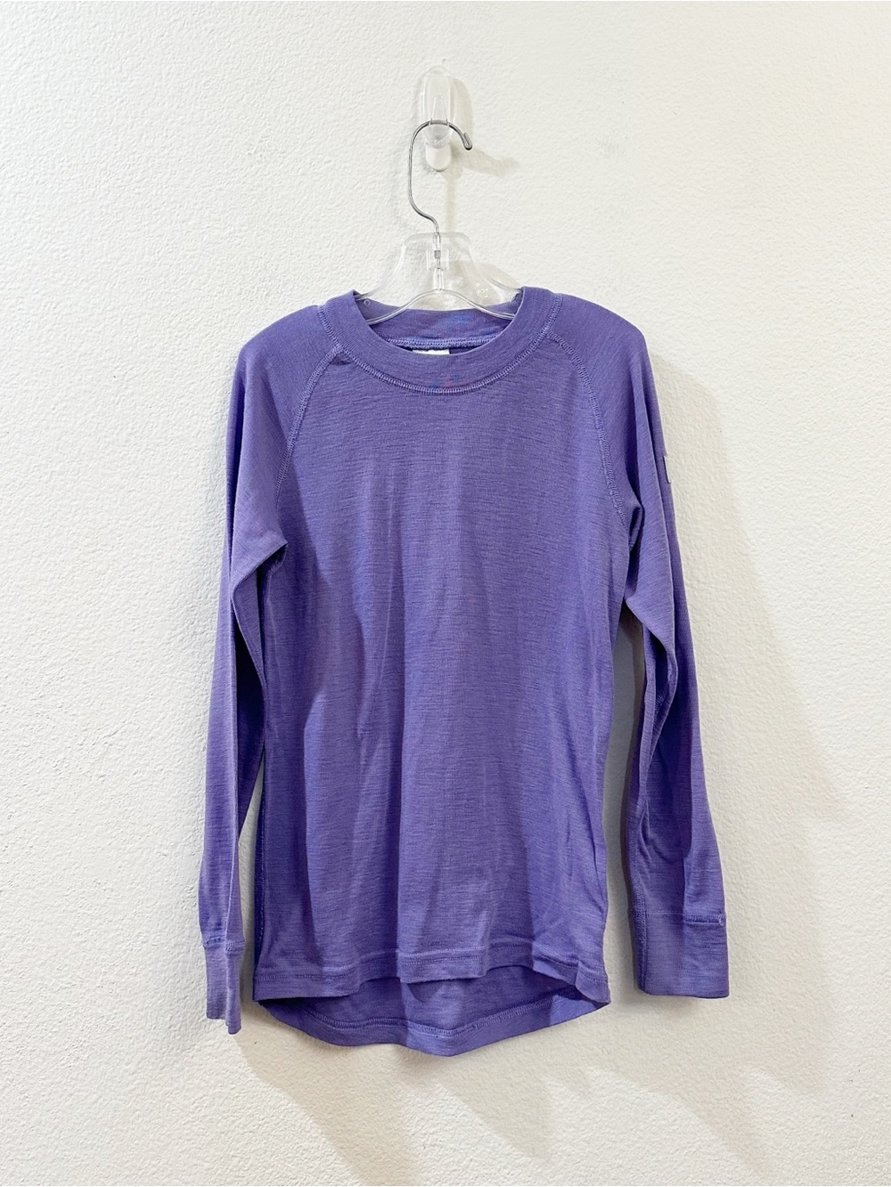 Polarn O. Pyret Purple Unisex Merino Wool Base Layer Shirt Size 6-8Y